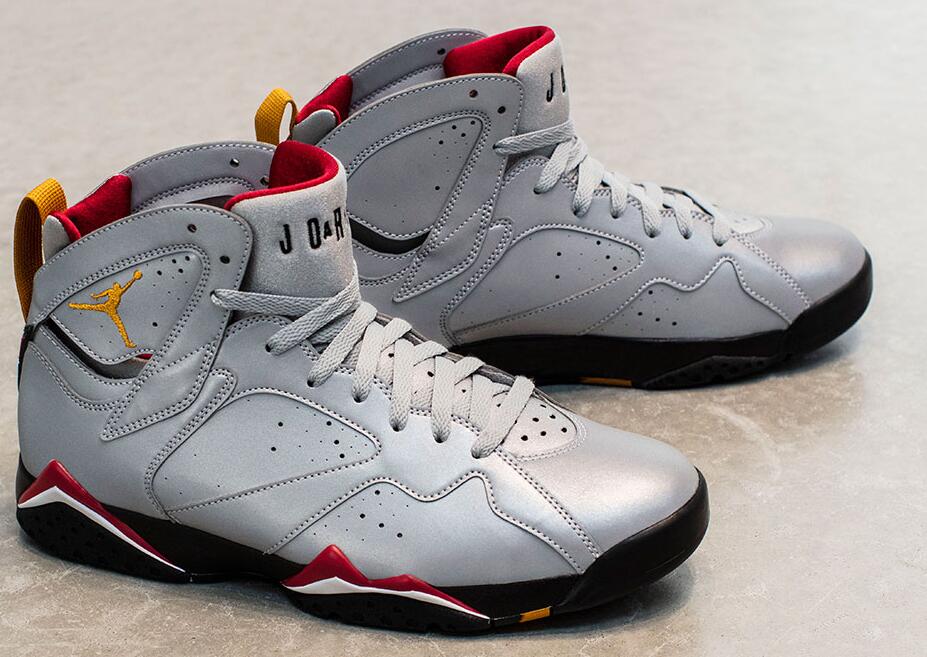 2019 Air Jordan 7 3M Grey Red Yellow Black Shoes - Click Image to Close